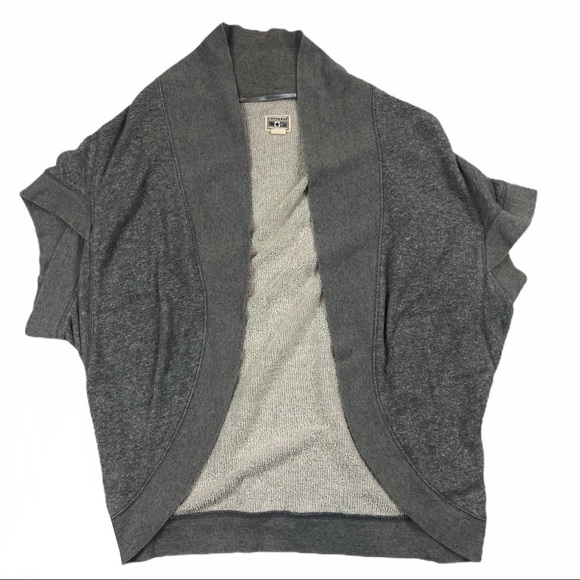Converse Short Sleeve Open Cocoon Cardigan Gray - Picture 5 of 7